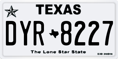 TX license plate DYR8227