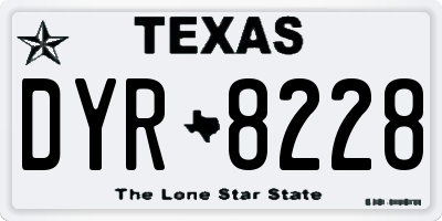 TX license plate DYR8228