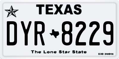 TX license plate DYR8229