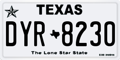 TX license plate DYR8230
