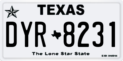 TX license plate DYR8231