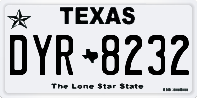 TX license plate DYR8232