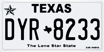 TX license plate DYR8233