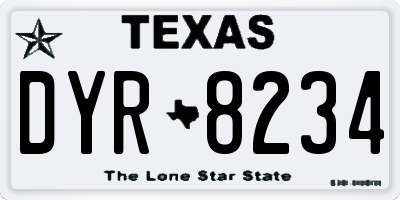 TX license plate DYR8234
