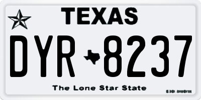 TX license plate DYR8237