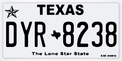 TX license plate DYR8238
