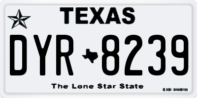 TX license plate DYR8239