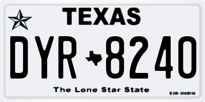 TX license plate DYR8240