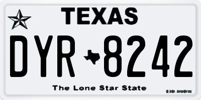 TX license plate DYR8242