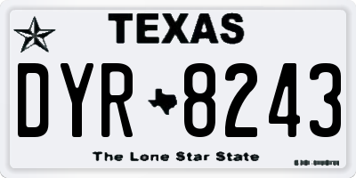 TX license plate DYR8243