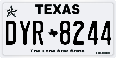 TX license plate DYR8244