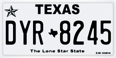 TX license plate DYR8245