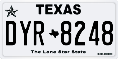 TX license plate DYR8248