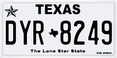 TX license plate DYR8249