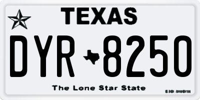 TX license plate DYR8250