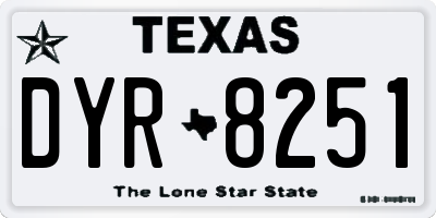 TX license plate DYR8251
