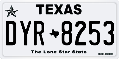 TX license plate DYR8253