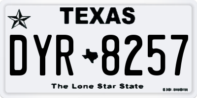 TX license plate DYR8257