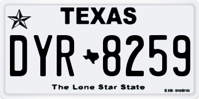 TX license plate DYR8259