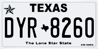 TX license plate DYR8260