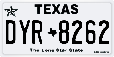 TX license plate DYR8262