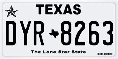 TX license plate DYR8263