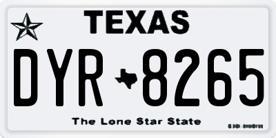 TX license plate DYR8265