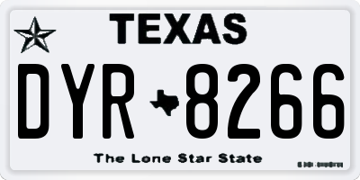 TX license plate DYR8266