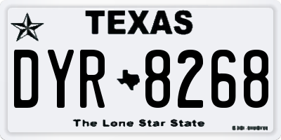 TX license plate DYR8268