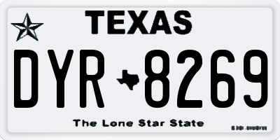 TX license plate DYR8269