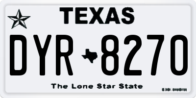 TX license plate DYR8270