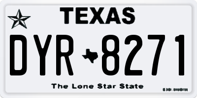 TX license plate DYR8271