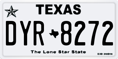 TX license plate DYR8272