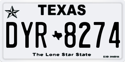 TX license plate DYR8274