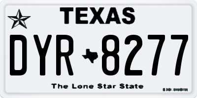 TX license plate DYR8277