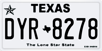 TX license plate DYR8278