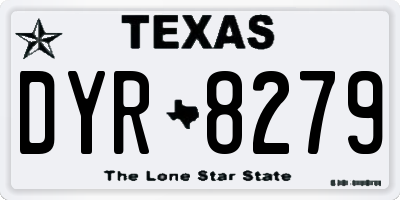 TX license plate DYR8279