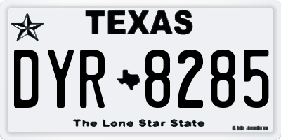 TX license plate DYR8285