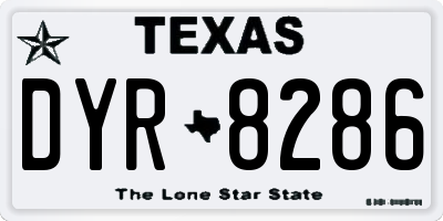 TX license plate DYR8286