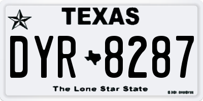 TX license plate DYR8287
