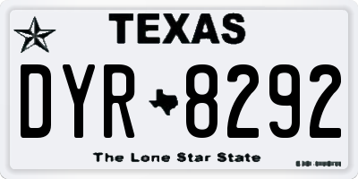 TX license plate DYR8292