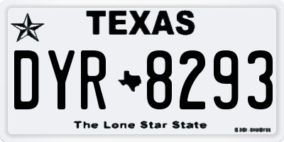 TX license plate DYR8293