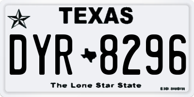 TX license plate DYR8296