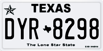 TX license plate DYR8298