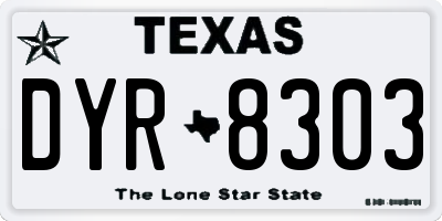 TX license plate DYR8303