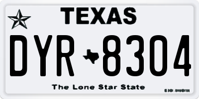 TX license plate DYR8304