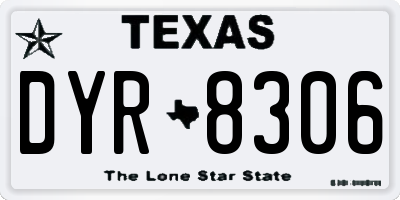 TX license plate DYR8306