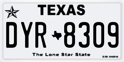 TX license plate DYR8309
