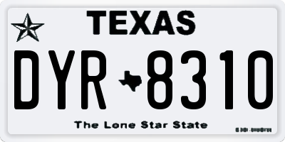 TX license plate DYR8310