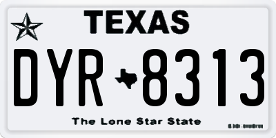 TX license plate DYR8313